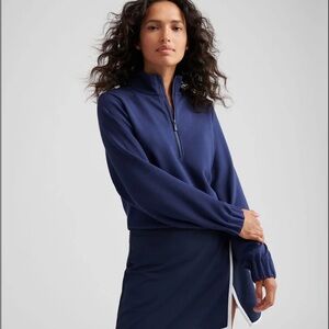 Peter Millar Women's Crown Sport Flora Knit Half-Zip Pullover Navy